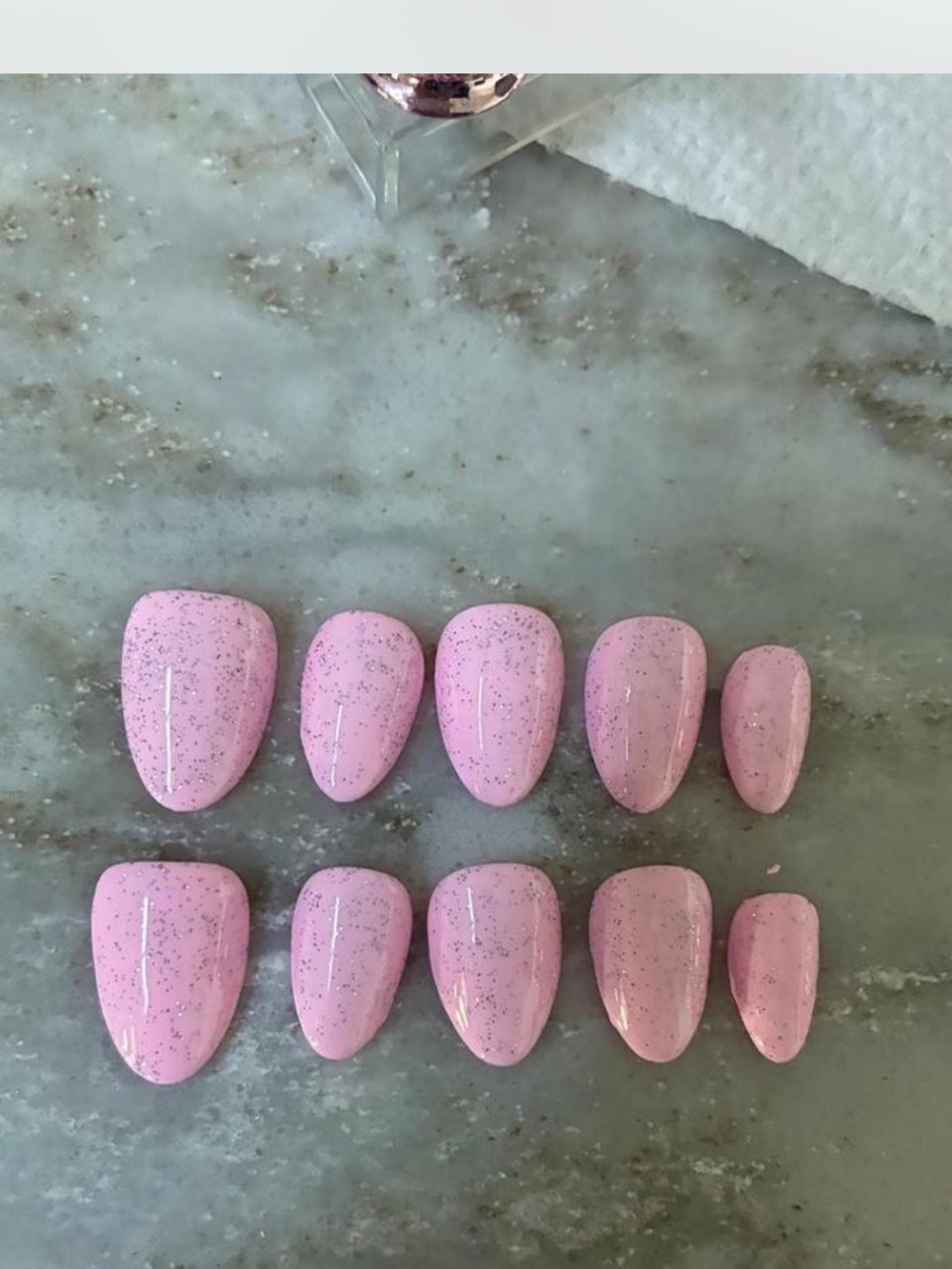 Handmade Pink Glitter Press-On Nail Set
